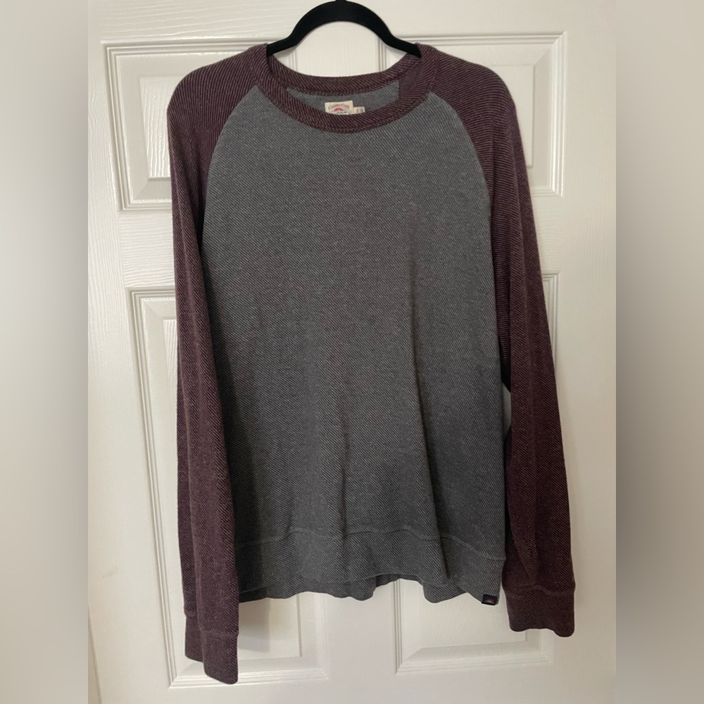 FAHERTY Legend Baseball Organic Cotton Blend Sweatshirt Shirt - Mens XL - Maroon